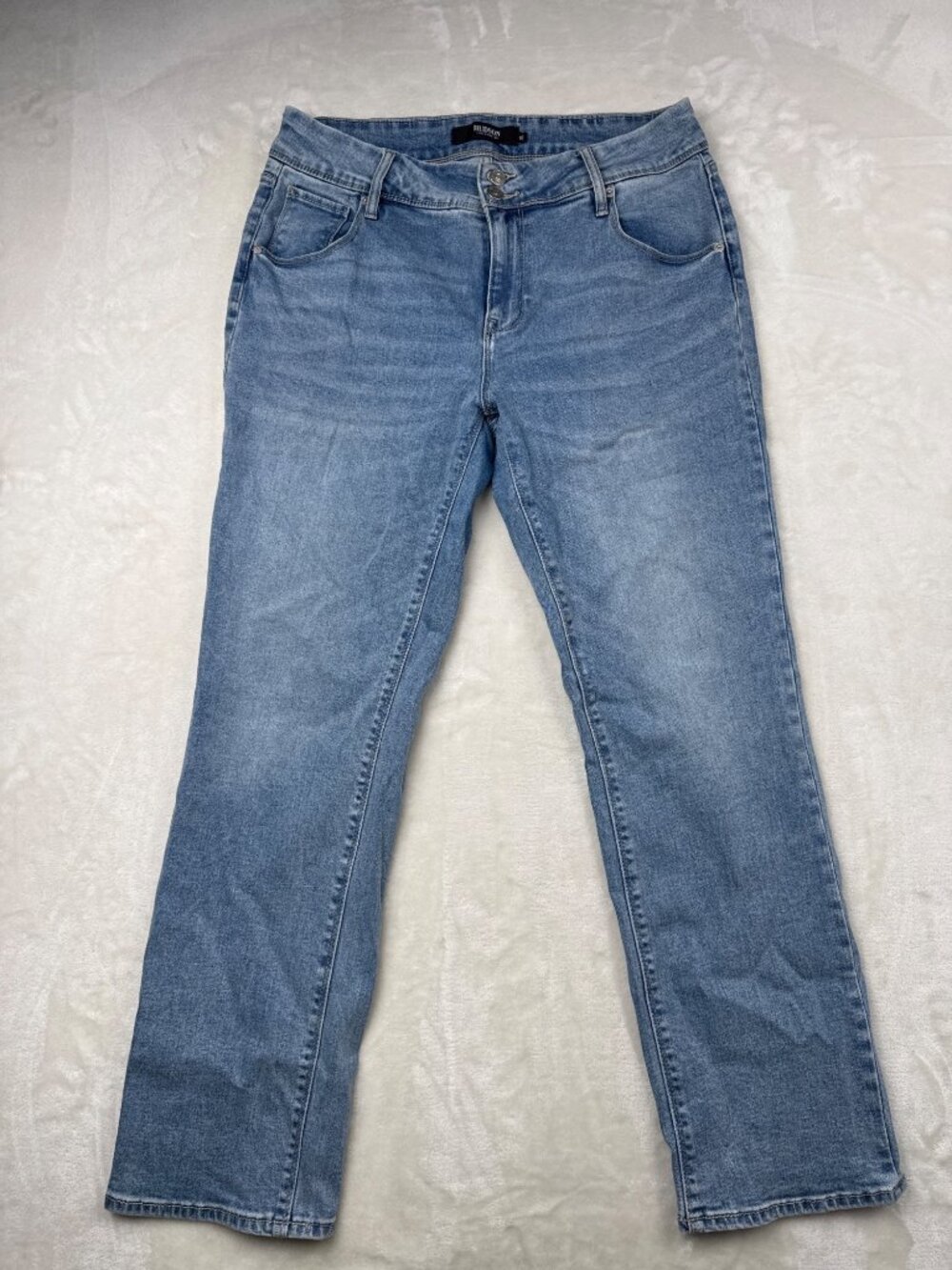 Hudson Los Angeles Womens Light Wash Denim Jeans Size 10 Straight Leg Mid Rise